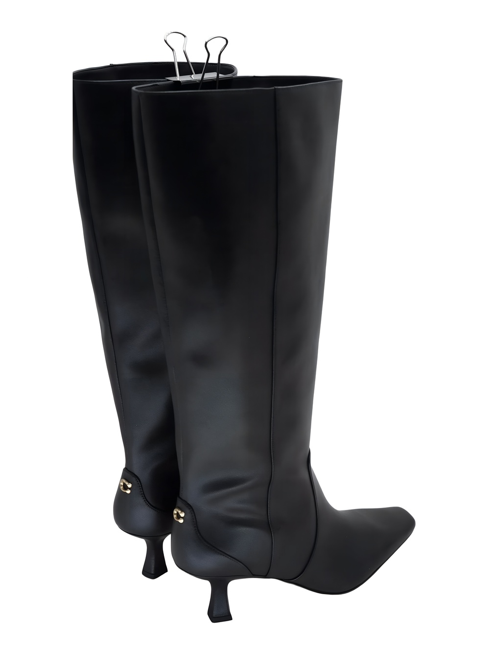 COACH Womens Sculpted C Kitten Heel Tall Boots Square Toe Black Size 10M - Picture 3 of 6
